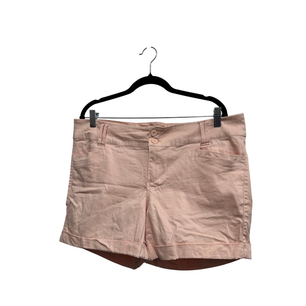 Torrid‎ Peach Pink Chino Shorts Womens 16 Stretch Cuffed Mid Rise 10817282